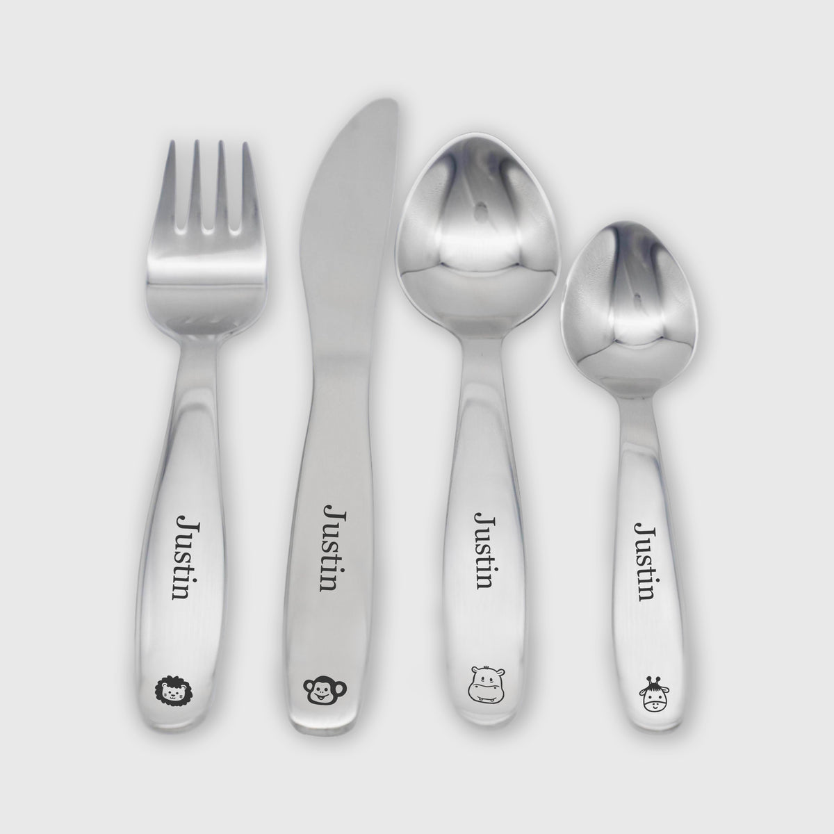 Set De Baptême Personnalisé Gravé - Coquillage Argenté + Couverts Enfant (cuillère, Fourchette, Couteau) Avec Prénom - 7