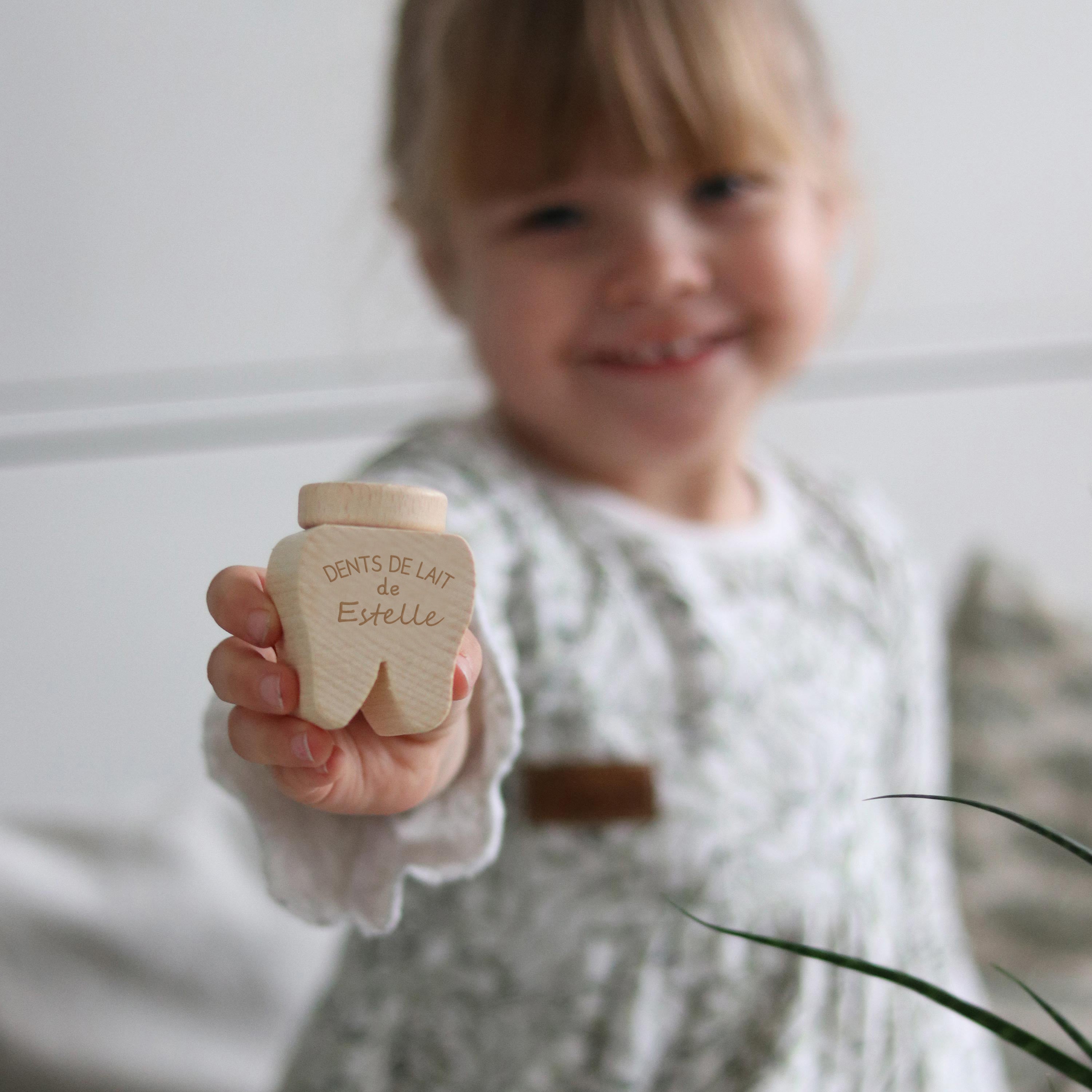 Boîte pour dents de lait(Garçon),cadeau pour enfants en bois de