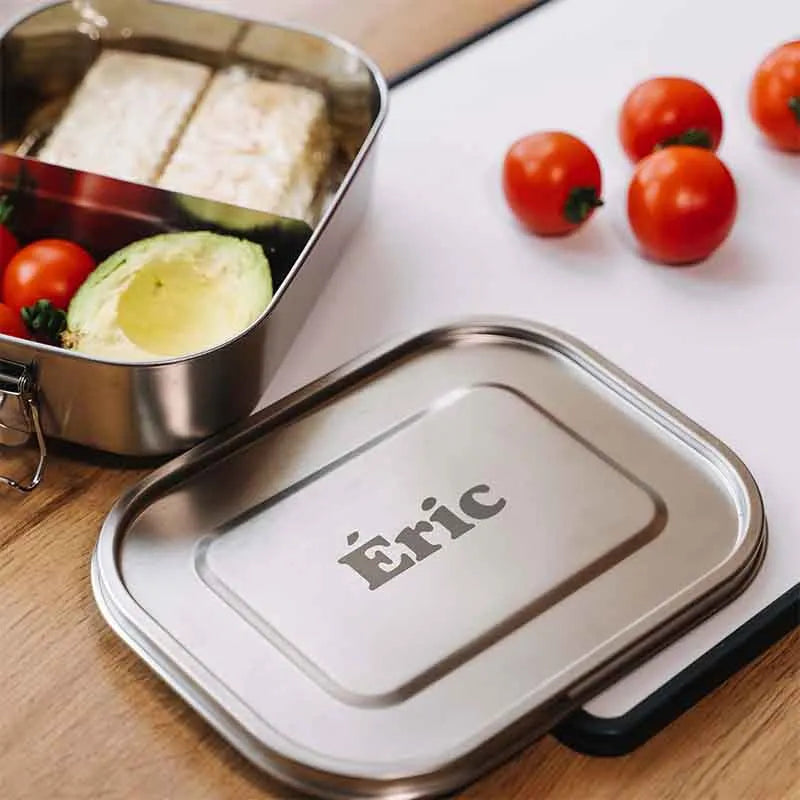 Boîte à repas personnalisée avec prénom – 800-1400 ml, acier inoxydable avec compartiments, étanche - Image 2