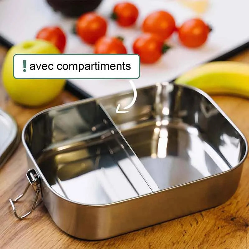 Boîte à repas personnalisée avec prénom – 800-1400 ml, acier inoxydable avec compartiments, étanche - Image 3