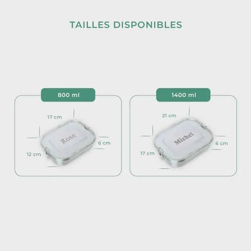 Boîte à repas personnalisée avec prénom – 800-1400 ml, acier inoxydable avec compartiments, étanche - Image 5