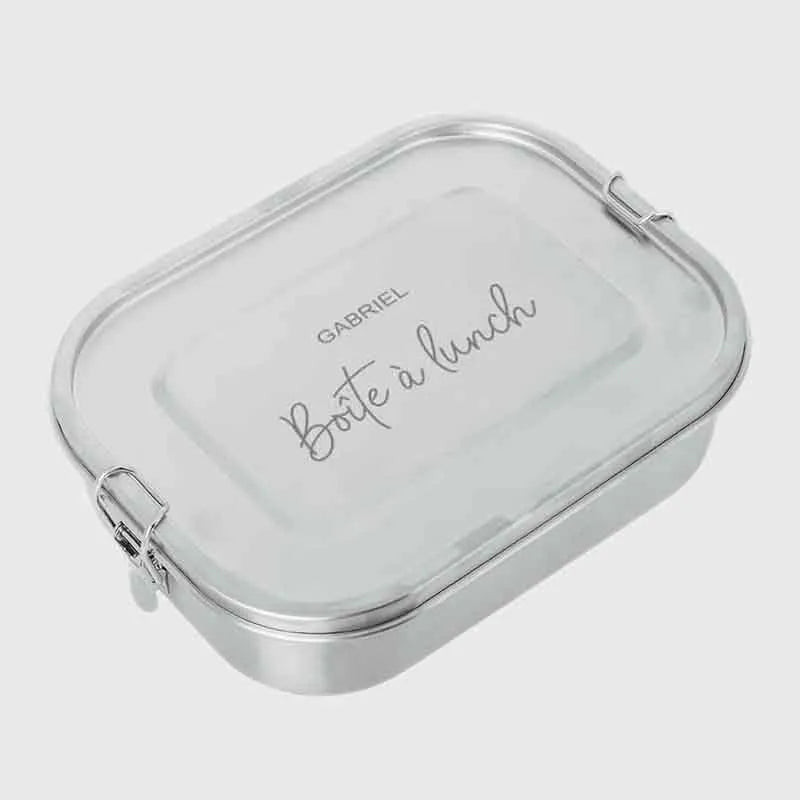 Boîte à repas personnalisée avec prénom et texte – 800-1400 ml, inox avec compartiments et étanche - Image 9