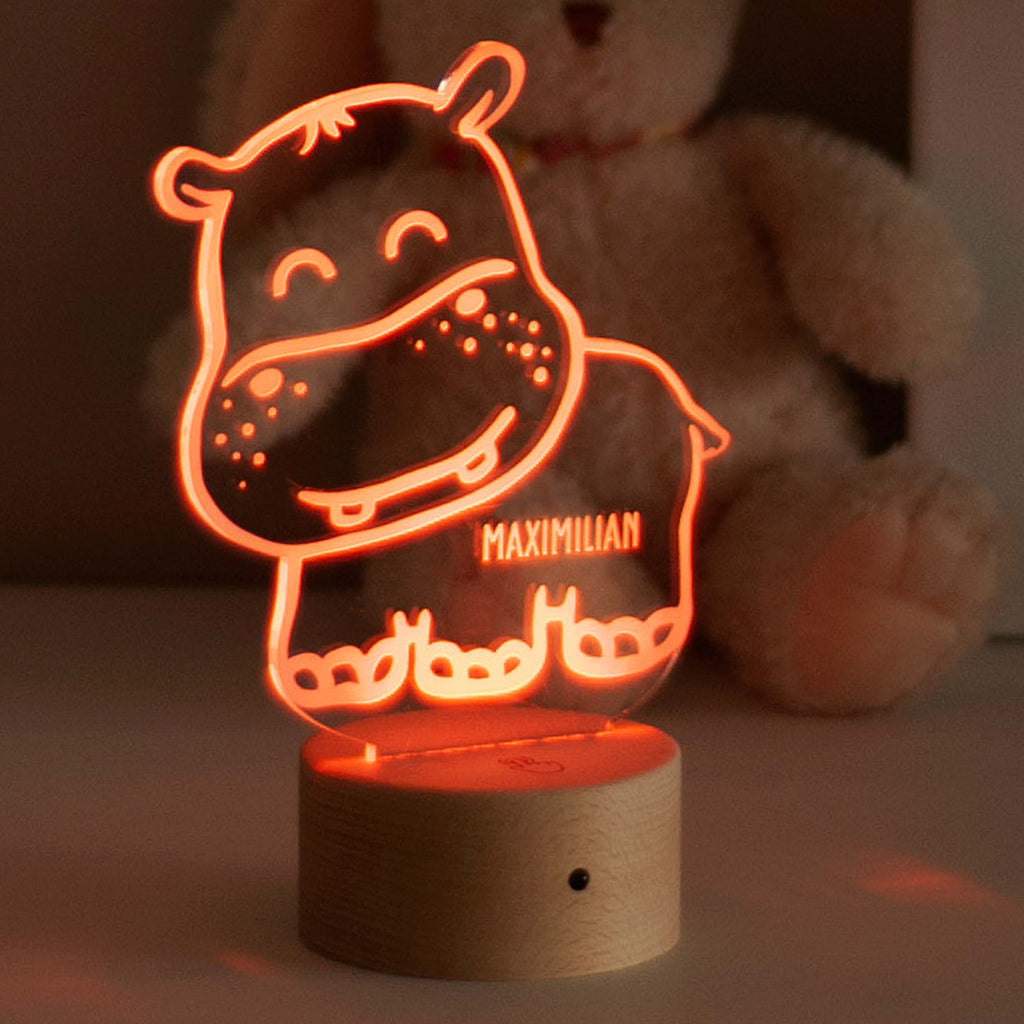LIX- lumière en bois Veilleuse pour enfants en bois 3D LED lampe