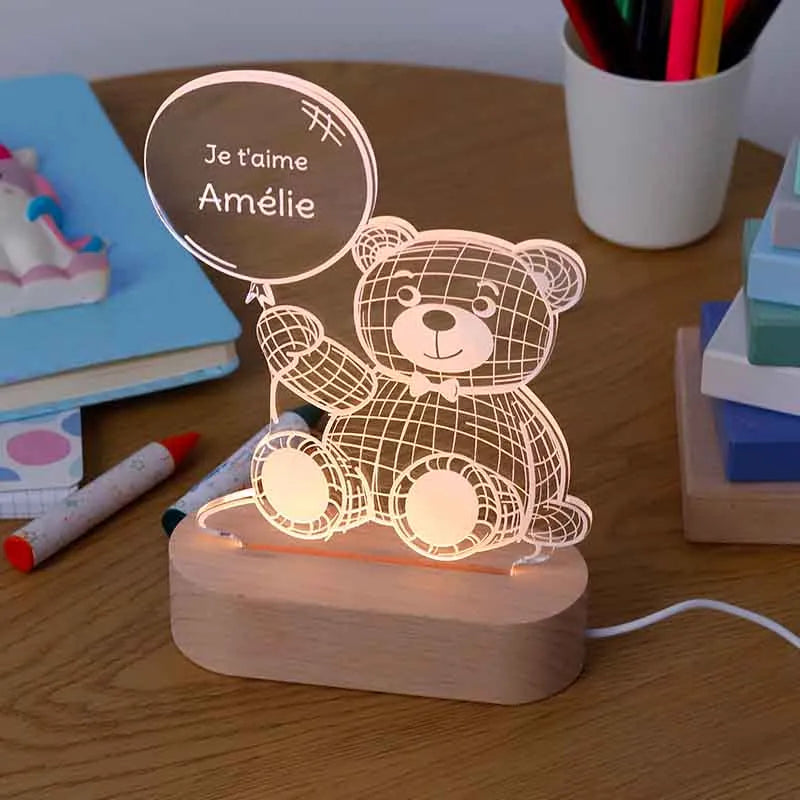 Veilleuse Cadeau Bébé personnalisé Gris ciment – Les griottes Veilleuse Cadeau Bébé personnalisé Gris ciment – Les griottes