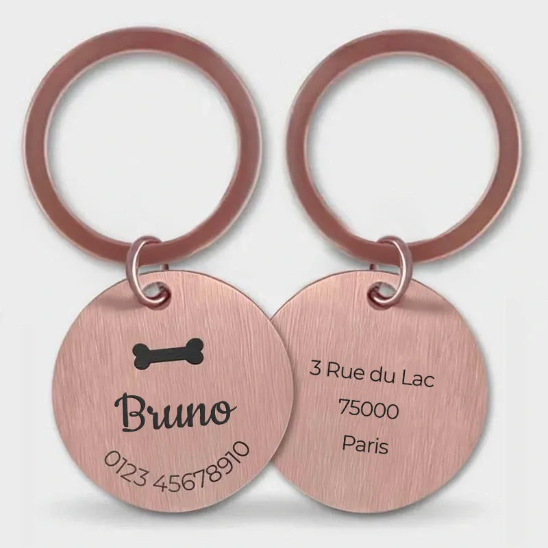 Médaille pour chien personnalisée avec gravure – Plaque d'identification rose - Image 12