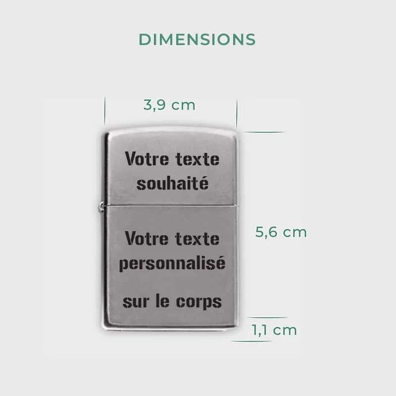 Briquet Zippo à essence personnalisé pour lui – Texte souhaité, aspect usé - Image 8