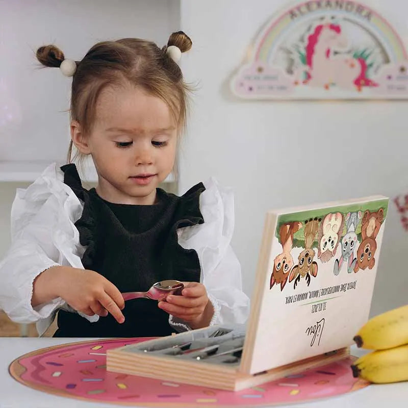 Couverts pour enfants personnalisés avec prénom - Animaux forestiers - Image 4