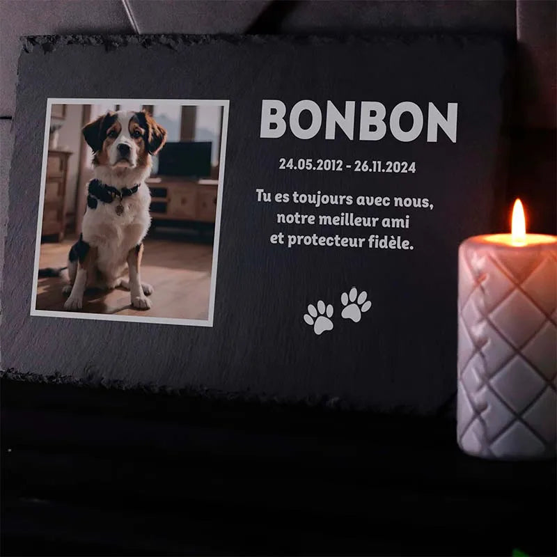 Plaque tombale personnalisée avec photo pour chien, chat - Souvenir - Image 6