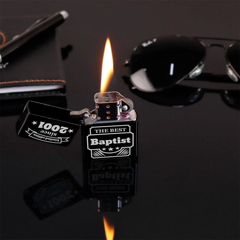Briquet à essence en métal personnalisé avec prénom pour hommes – Limited Edition, noir - Image 4