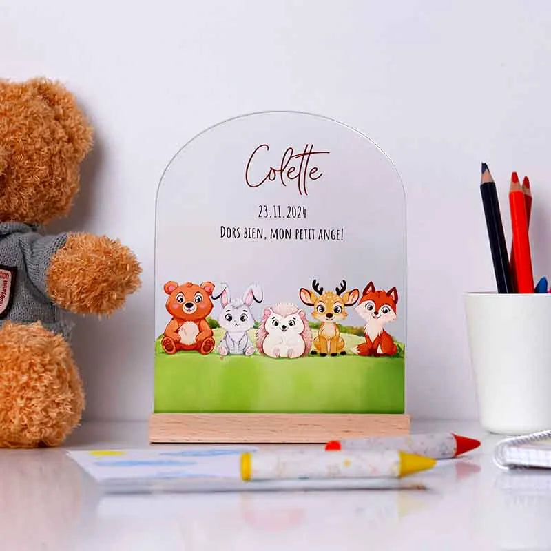 Veilleuse LED pour enfants - Personnalisée - Veilleuse bébé avec prénom | Lampe 3D Animaux de la forêt - Image 8