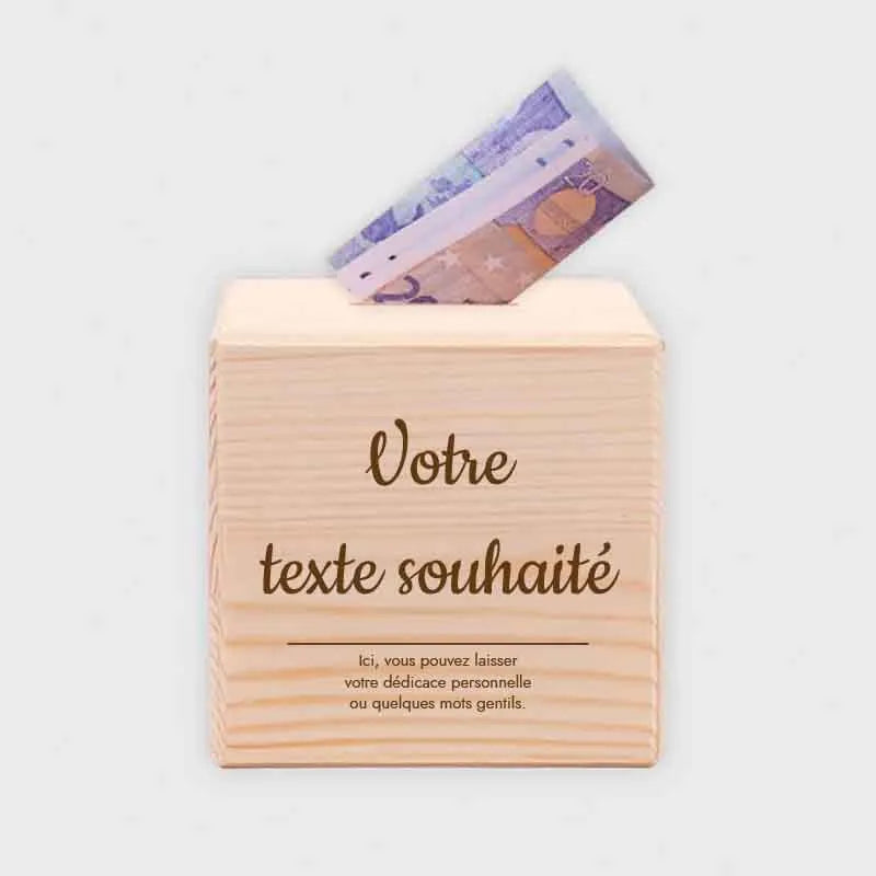 Tirelire personnalisée – Texte souhaité - Image 1