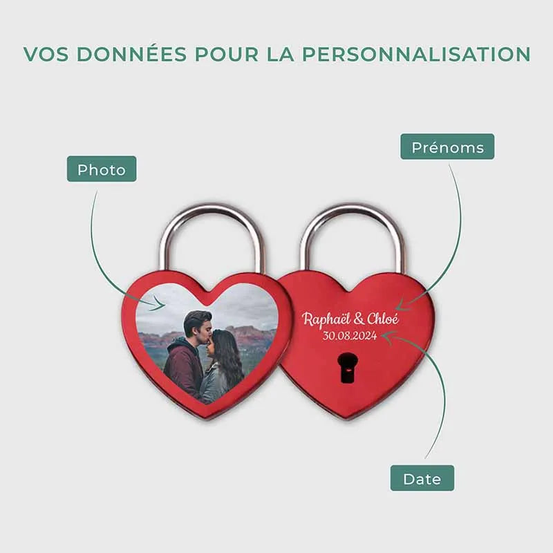 Cadenas d'amour personnalisé avec photo - Cadeau de mariage - Image 3