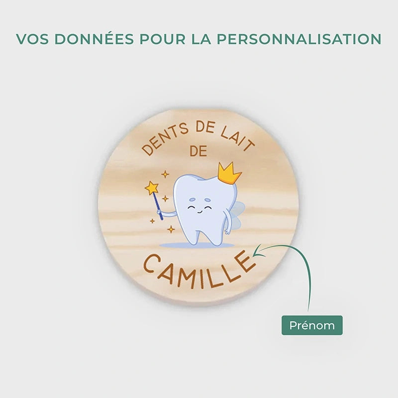 Boîte à dents de lait personnalisée avec prénom - Boîte à dents avec la fée pour enfants - Image 3