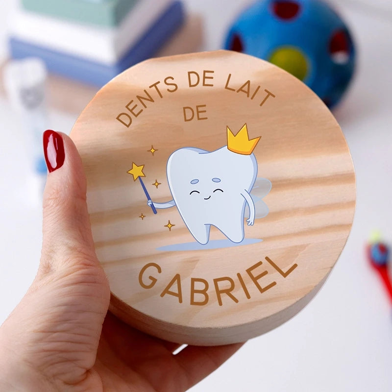 Boîte à dents de lait personnalisée avec prénom - Boîte à dents avec la fée pour enfants - Image 4
