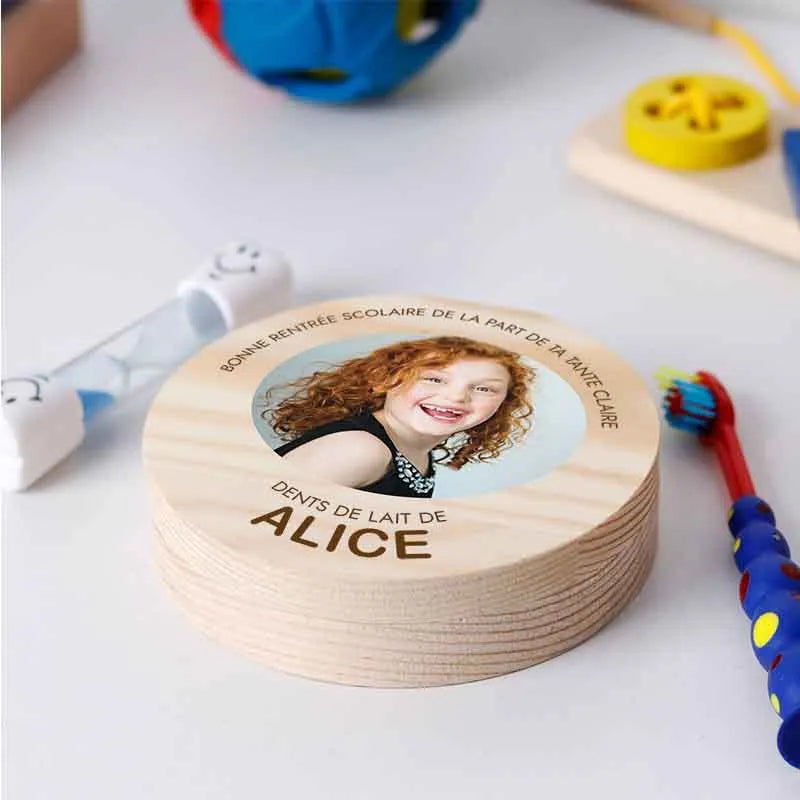 Boîte à dents en bois personnalisée avec photo - Boîte à dents pour enfants - Image 5