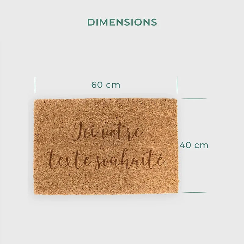 Paillasson personnalisé avec nom – Texte souhaité – env. 60 x 40 cm - Image 5