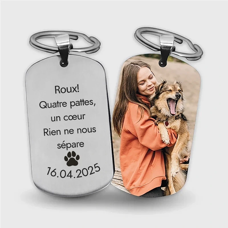 Porte-clés personnalisé avec photo comme cadeau pour les propriétaires d'animaux - Image 1
