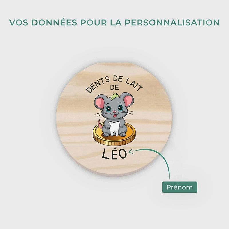 Boîte à dents de lait personnalisée avec prénom - Boîte à dents pour enfants avec la Petite Souris - Image 3