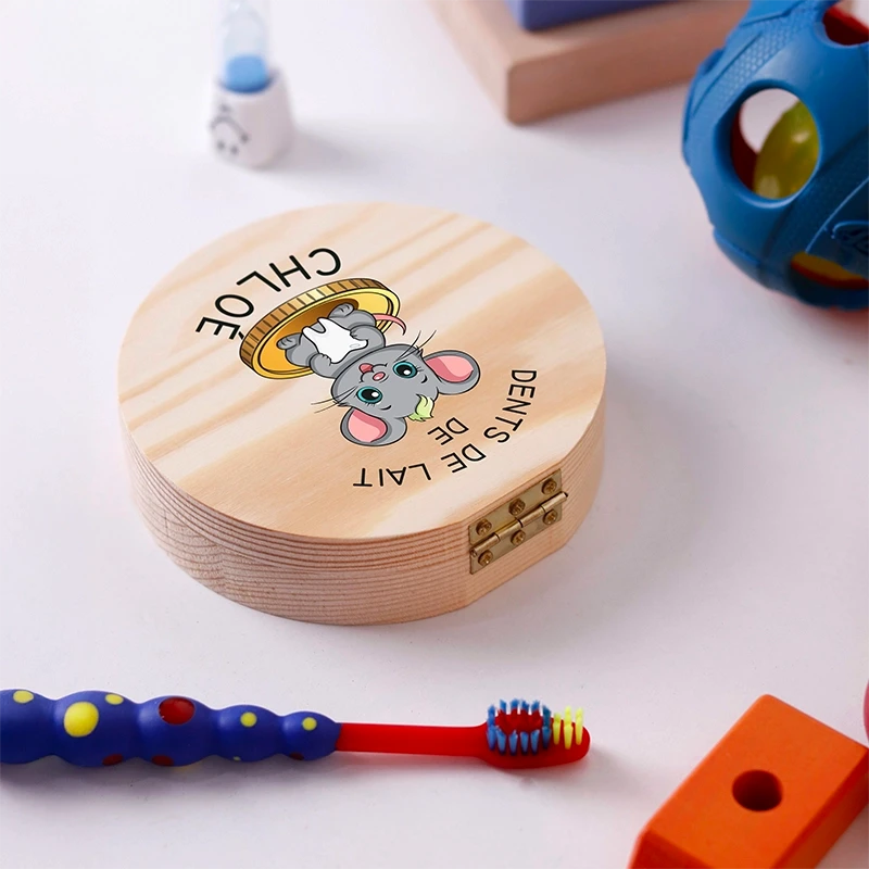Boîte à dents de lait personnalisée avec prénom - Boîte à dents pour enfants avec la Petite Souris - Image 8