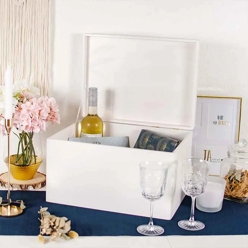Boîte à souvenirs de mariage - Fleurs - Boîte de mariage personnalisée - Blanc - Image 6