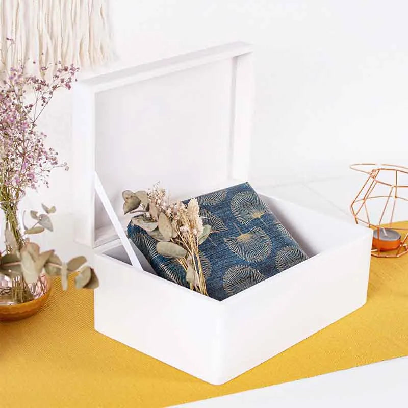 Boîte à souvenirs de mariage - Fleurs - Boîte de mariage personnalisée - Blanc - Image 9