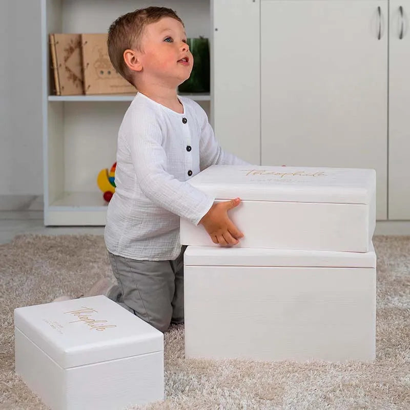 Boîte à souvenirs pour bébé personnalisée - Blanche - Série Sarre - Image 8