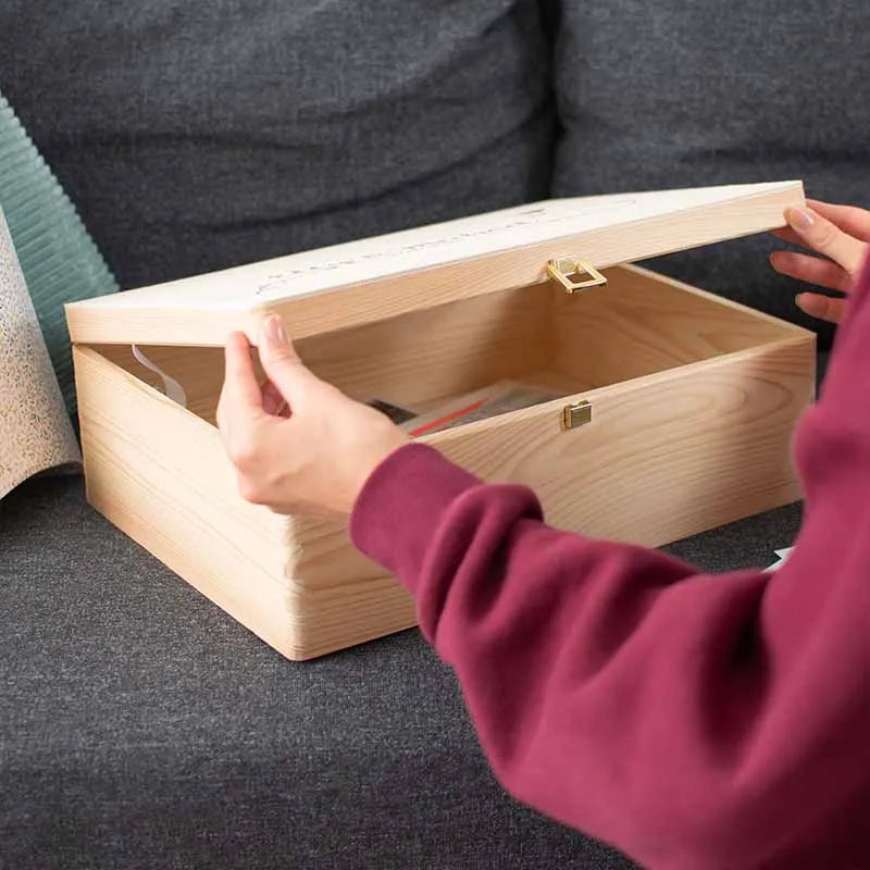 Boîte à souvenirs de mariage - Moitiés - Boîte de mariage personnalisée - Boîte en bois naturel, FSC®️ - Image 9