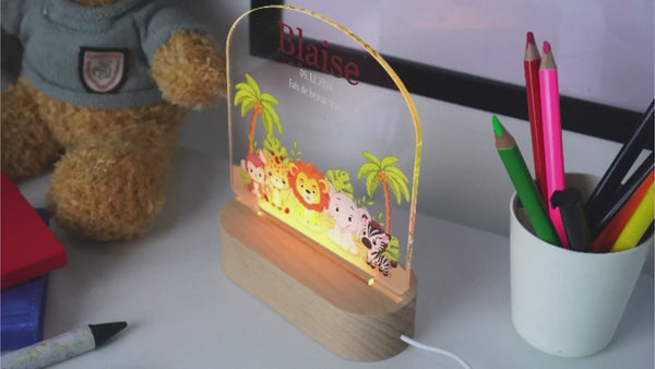 Lampe Enfant Personnalisable Avec Prénom - Veilleuse LED (motifs Variés) - Fabriquée En Espagne - Cadeau Naissance, Baptême, Anniversaire - 10